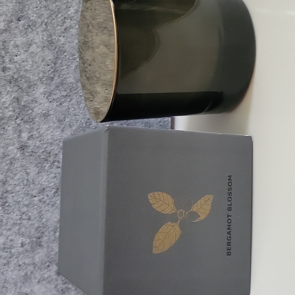 IKEA New In Box Njutning Beramot Blossom Candle Glass Base And Metal Top